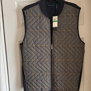 Perry Ellis Men's Quilted Vest - Black and Brown
